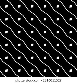 Background with abstract shapes. Black and white texture. Seamless monochrome repeating pattern  for decor, fabric, cloth. 