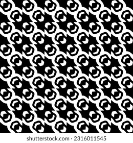  Background with abstract shapes. Black and white texture. Seamless monochrome repeating pattern  for decor, fabric, cloth. 