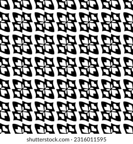  Background with abstract shapes. Black and white texture. Seamless monochrome repeating pattern  for decor, fabric, cloth. 