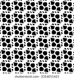  Background with abstract shapes. Black and white texture. Seamless monochrome repeating pattern  for decor, fabric, cloth. 