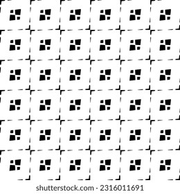 Hintergrund mit abstrakten Formen. Schwarz-Weiß-Textur. Nahtlose, monochrome Wiederholung für Dekoration, Stoff, Stoff. 