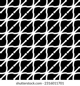  Hintergrund mit abstrakten Formen. Schwarz-Weiß-Textur. Nahtlose, monochrome Wiederholung für Dekoration, Stoff, Stoff. 