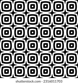  Background with abstract shapes. Black and white texture. Seamless monochrome repeating pattern  for decor, fabric, cloth. 