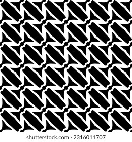  Background with abstract shapes. Black and white texture. Seamless monochrome repeating pattern  for decor, fabric, cloth. 