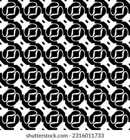  Hintergrund mit abstrakten Formen. Schwarz-Weiß-Textur. Nahtlose, monochrome Wiederholung für Dekoration, Stoff, Stoff. 