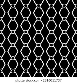  Hintergrund mit abstrakten Formen. Schwarz-Weiß-Textur. Nahtlose, monochrome Wiederholung für Dekoration, Stoff, Stoff. 