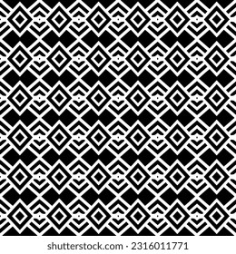  Background with abstract shapes. Black and white texture. Seamless monochrome repeating pattern  for decor, fabric, cloth. 