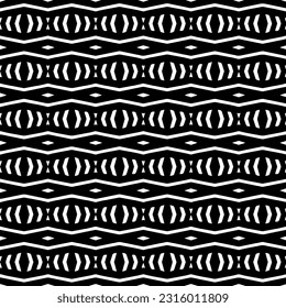  Background with abstract shapes. Black and white texture. Seamless monochrome repeating pattern  for decor, fabric, cloth. 
