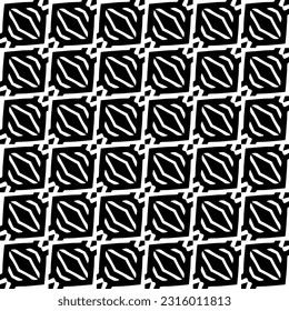  Background with abstract shapes. Black and white texture. Seamless monochrome repeating pattern  for decor, fabric, cloth. 