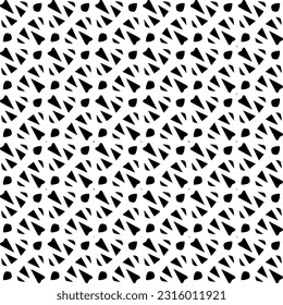  Hintergrund mit abstrakten Formen. Schwarz-Weiß-Textur. Nahtlose, monochrome Wiederholung für Dekoration, Stoff, Stoff. 