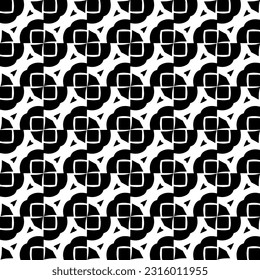  Fondo con formas abstractas. Textura en blanco y negro. Patrón de repetición monocromático sin inconvenientes para la decoración, la tela, la tela. 