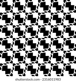  Background with abstract shapes. Black and white texture. Seamless monochrome repeating pattern  for decor, fabric, cloth. 