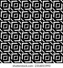  Background with abstract shapes. Black and white texture. Seamless monochrome repeating pattern  for decor, fabric, cloth. 