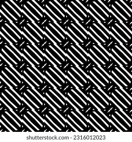  Background with abstract shapes. Black and white texture. Seamless monochrome repeating pattern  for decor, fabric, cloth. 