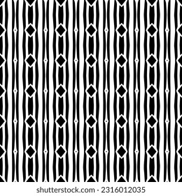  Hintergrund mit abstrakten Formen. Schwarz-Weiß-Textur. Nahtlose, monochrome Wiederholung für Dekoration, Stoff, Stoff. 