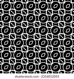  Background with abstract shapes. Black and white texture. Seamless monochrome repeating pattern  for decor, fabric, cloth. 