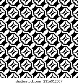  Fondo con formas abstractas. Textura en blanco y negro. Patrón de repetición monocromático sin inconvenientes para la decoración, la tela, la tela. 