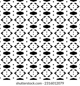  Background with abstract shapes. Black and white texture. Seamless monochrome repeating pattern  for decor, fabric, cloth. 