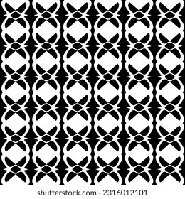  Fondo con formas abstractas. Textura en blanco y negro. Patrón de repetición monocromático sin inconvenientes para la decoración, la tela, la tela. 