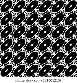  Background with abstract shapes. Black and white texture. Seamless monochrome repeating pattern  for decor, fabric, cloth. 
