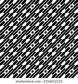  Background with abstract shapes. Black and white texture. Seamless monochrome repeating pattern  for decor, fabric, cloth. 