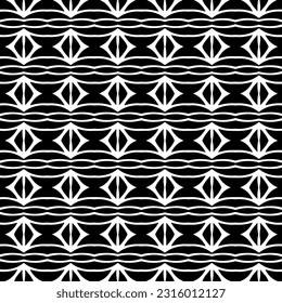  Background with abstract shapes. Black and white texture. Seamless monochrome repeating pattern  for decor, fabric, cloth. 