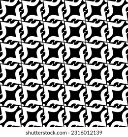  Background with abstract shapes. Black and white texture. Seamless monochrome repeating pattern  for decor, fabric, cloth. 