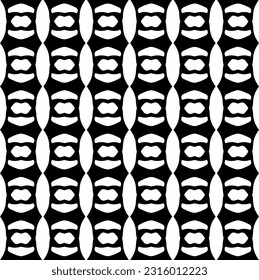  Fondo con formas abstractas. Textura en blanco y negro. Patrón de repetición monocromático sin inconvenientes para la decoración, la tela, la tela. 
