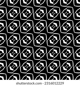  Background with abstract shapes. Black and white texture. Seamless monochrome repeating pattern  for decor, fabric, cloth. 