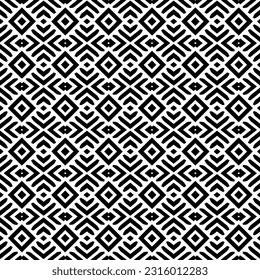  Background with abstract shapes. Black and white texture. Seamless monochrome repeating pattern  for decor, fabric, cloth. 