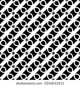  Background with abstract shapes. Black and white texture. Seamless monochrome repeating pattern  for decor, fabric, cloth. 