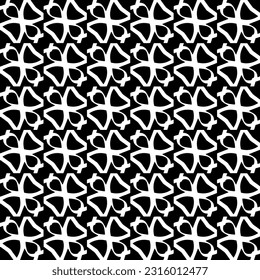  Fondo con formas abstractas. Textura en blanco y negro. Patrón de repetición monocromático sin inconvenientes para la decoración, la tela, la tela. 