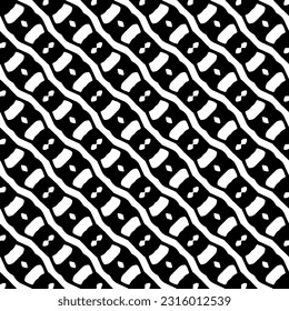  Hintergrund mit abstrakten Formen. Schwarz-Weiß-Textur. Nahtlose, monochrome Wiederholung für Dekoration, Stoff, Stoff. 