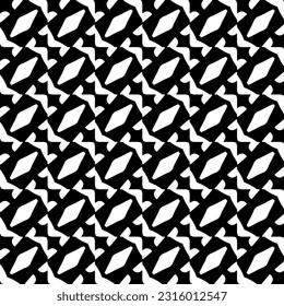  Background with abstract shapes. Black and white texture. Seamless monochrome repeating pattern  for decor, fabric, cloth. 