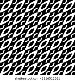  Background with abstract shapes. Black and white texture. Seamless monochrome repeating pattern  for decor, fabric, cloth. 