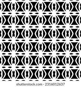  Background with abstract shapes. Black and white texture. Seamless monochrome repeating pattern  for decor, fabric, cloth. 