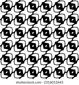  Background with abstract shapes. Black and white texture. Seamless monochrome repeating pattern  for decor, fabric, cloth. 