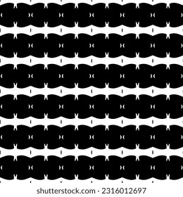  Background with abstract shapes. Black and white texture. Seamless monochrome repeating pattern  for decor, fabric, cloth. 