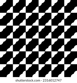  Fondo con formas abstractas. Textura en blanco y negro. Patrón de repetición monocromático sin inconvenientes para la decoración, la tela, la tela. 