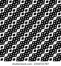  Background with abstract shapes. Black and white texture. Seamless monochrome repeating pattern  for decor, fabric, cloth.