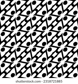  Background with abstract shapes. Black and white texture. Seamless monochrome repeating pattern  for decor, fabric, cloth.