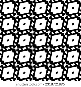  Background with abstract shapes. Black and white texture. Seamless monochrome repeating pattern  for decor, fabric, cloth.