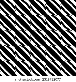  Background with abstract shapes. Black and white texture. Seamless monochrome repeating pattern  for decor, fabric, cloth.