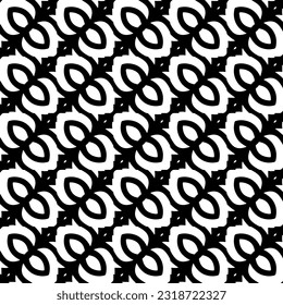  Background with abstract shapes. Black and white texture. Seamless monochrome repeating pattern  for decor, fabric, cloth.