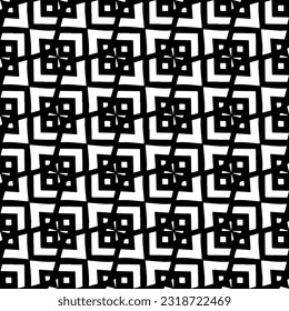  Background with abstract shapes. Black and white texture. Seamless monochrome repeating pattern  for decor, fabric, cloth.