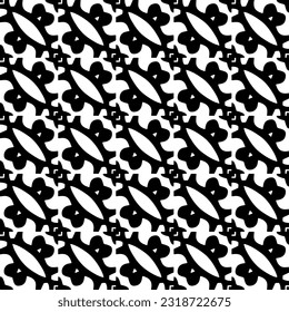  Fondo con formas abstractas. Textura en blanco y negro. Patrón de repetición monocromático sin inconvenientes para la decoración, la tela, la tela.