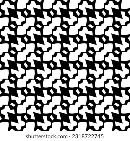  Background with abstract shapes. Black and white texture. Seamless monochrome repeating pattern  for decor, fabric, cloth.