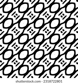  Background with abstract shapes. Black and white texture. Seamless monochrome repeating pattern  for decor, fabric, cloth.