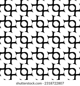  Background with abstract shapes. Black and white texture. Seamless monochrome repeating pattern  for decor, fabric, cloth.