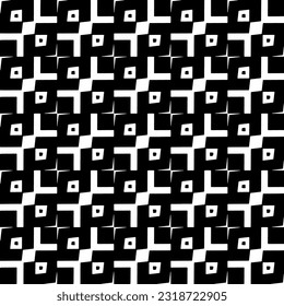 Hintergrund mit abstrakten Formen. Schwarz-Weiß-Textur. Nahtlose, monochrome Wiederholung für Dekoration, Stoff, Stoff.